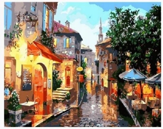Norimpex peinture par numéros Rue pluvieuse 40 × 50 cm