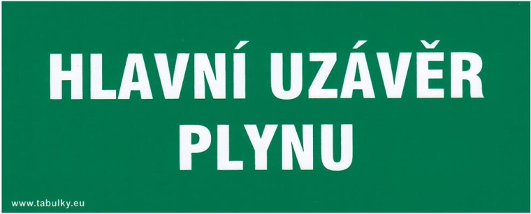 Panneau de sécurité autocollant Robinet principal de gaz 210 × 87 mm