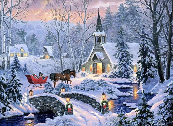 Norimpex peinture diamant Promenade de Noël en calèche 30 × 40 cm
