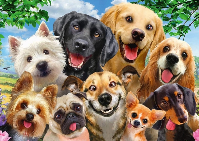 Puzzle schmidt selfie de chiens 500 pièces
