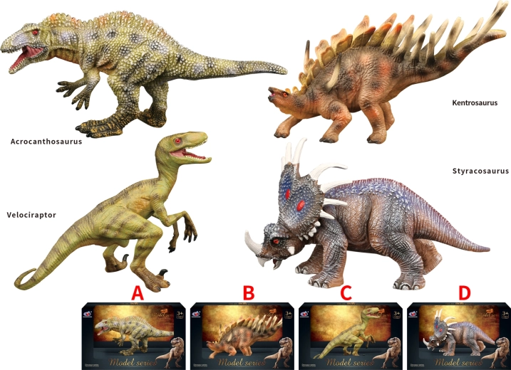 Monde des dinosaures – set de figurines de dinosaures (4 types)