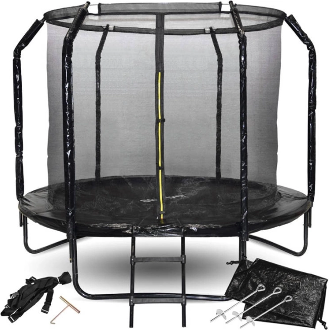 Trampoline de jardin SKYFLYER 244 cm avec filet de protection et échelle