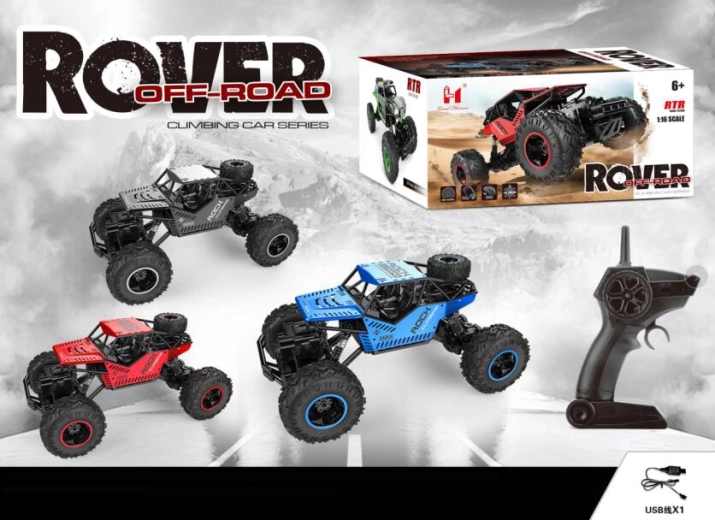 Voiture tout-terrain télécommandée 4x4 avec batterie rechargeable 1:16