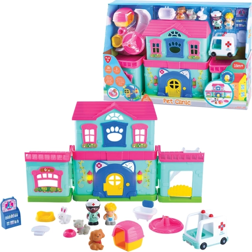 PlayGo clinique vétérinaire pour animaux à piles, 16 pièces