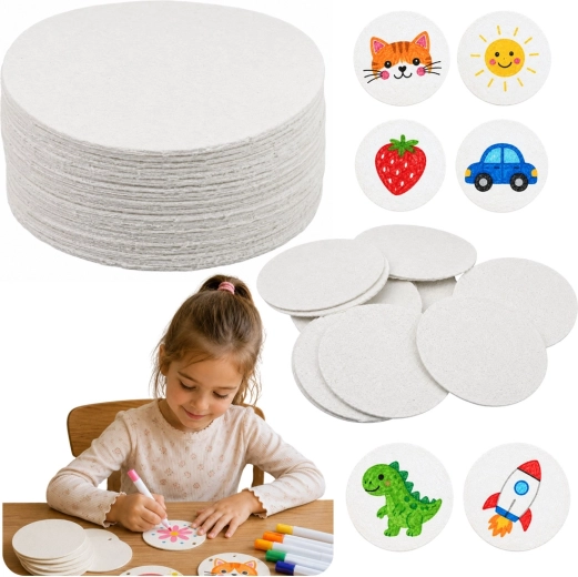 Ronds en papier 3D à peindre en pâte de bois DIY 6 cm (20 pcs)
