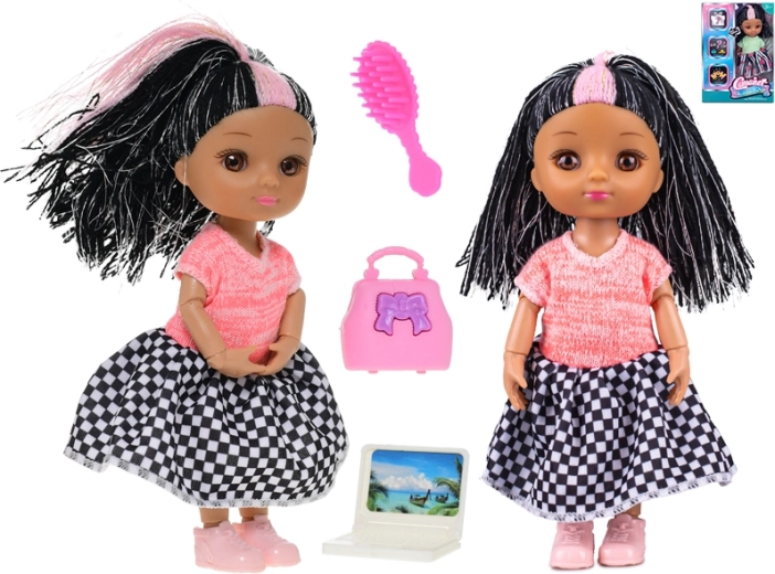 Poupée mannequin avec ordinateur portable et accessoires, 15,5 cm - 1 pièce
