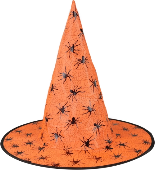 Chapeau de sorcière orange pour adultes