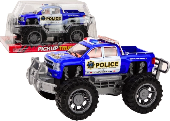 Voiture de police Pickup Voiture de police tout-terrain bleue