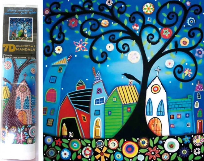 Peinture diamant 7D Ville féerique 30 × 30 cm