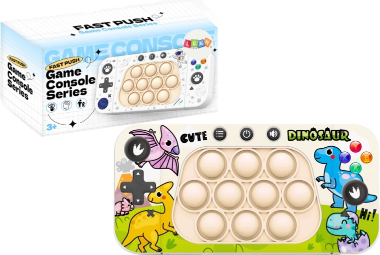 console de jeu de poche Pop It avec dinosaures et 4 modes de jeu