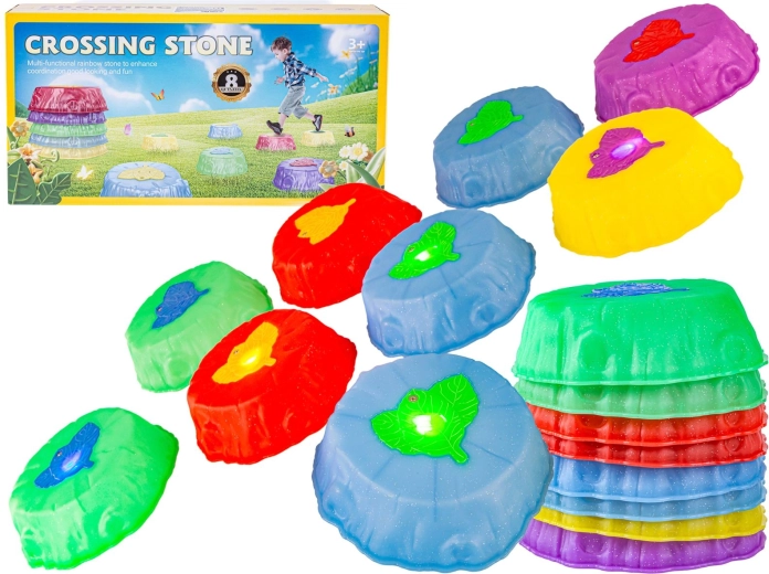 Pierres d’équilibre lumineuses – parcours sensoriel pour enfants (8 pcs)