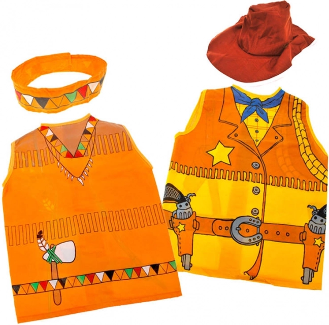Déguisement enfant cow-boy ou Amérindien – gilet et chapeau