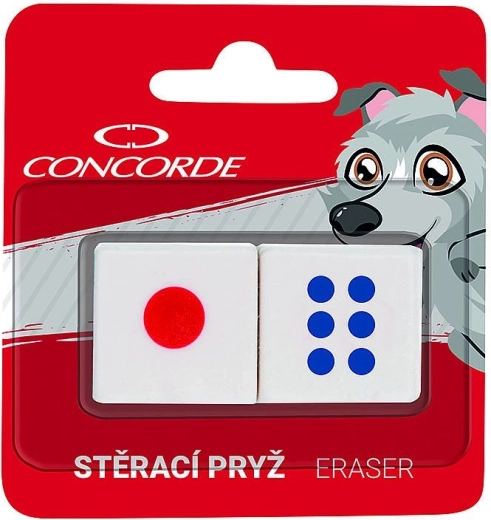 Gomme en forme de dé, 2 pcs, blister