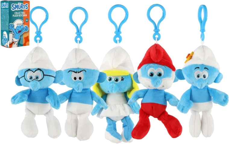 Porte-clés en peluche Les Schtroumpfs 16 cm, modèles assortis - 1 pièce