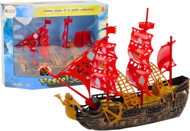 Bateau pirate avec lumières et sons sur roulettes, marron