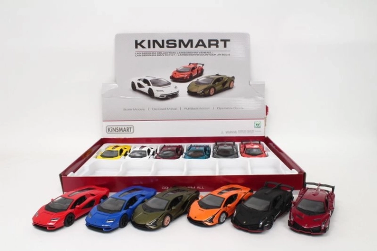 Petite voiture Lamborghini en métal 13 cm avec mécanisme à rétrofriction (pull-back)