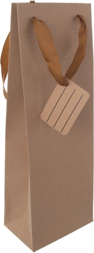 Sac cadeau en papier pour bouteille de vin Nature 12 × 8,5 × 36 cm