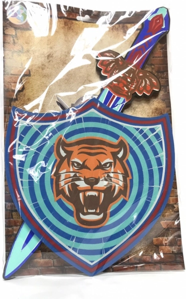 Épée et bouclier en mousse avec motif tigre