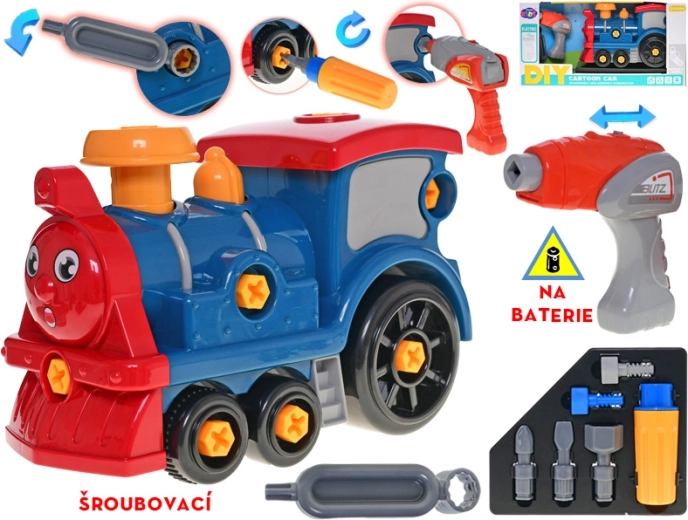 Locomotive à visser 28 cm avec perceuse à piles et accessoires