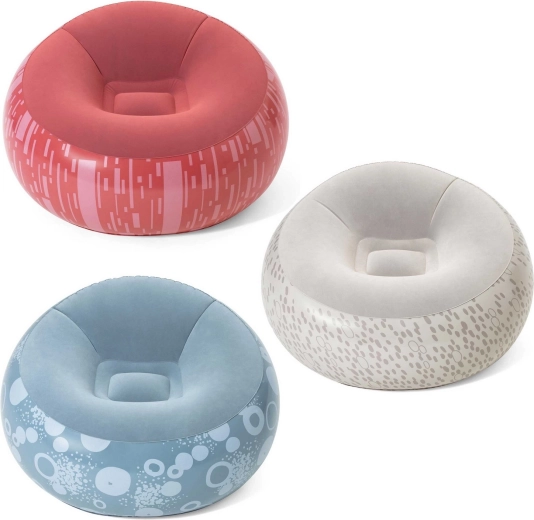 Pouf fauteuil gonflable Bestway, bleu, 112 × 112 × 66 cm