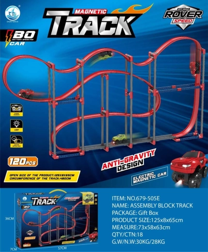 Circuit de voitures magnétique antigravitationnel avec accessoires
