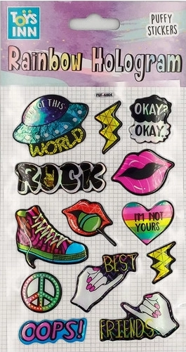 Autocollants holographiques Rainbow ROCK – ensemble arc-en-ciel coloré