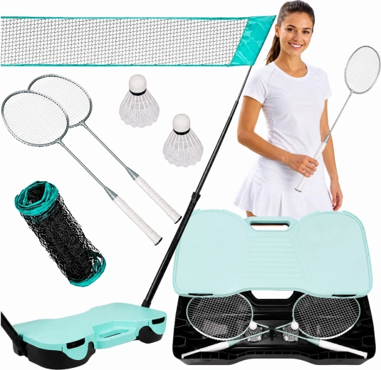 Ensemble de badminton pliable 4-en-1 dans une mallette - 1 pièce