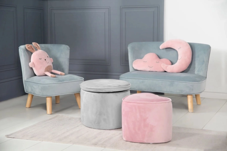 Pouf pour enfants Roba avec espace de rangement Lil Sofa gris