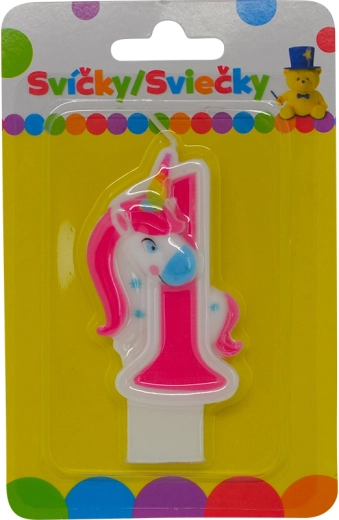 Bougie d’anniversaire licorne numéro 1