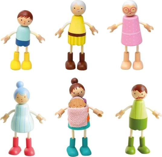 ensemble de poupées en bois pour maison de poupée – famille 2Kids Toys