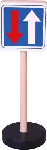 Panneau routier en bois Babu – priorité sur les véhicules venant en sens inverse