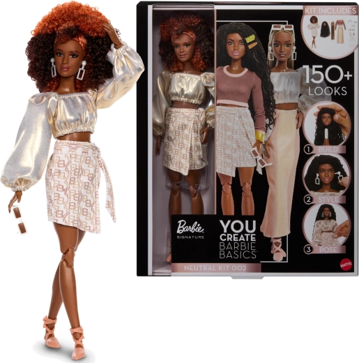 barbie signature you create – poupée premium personnalisable avec accessoires, set neutre