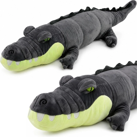 Crocodile en peluche réaliste gris 90 cm - 1 pièce