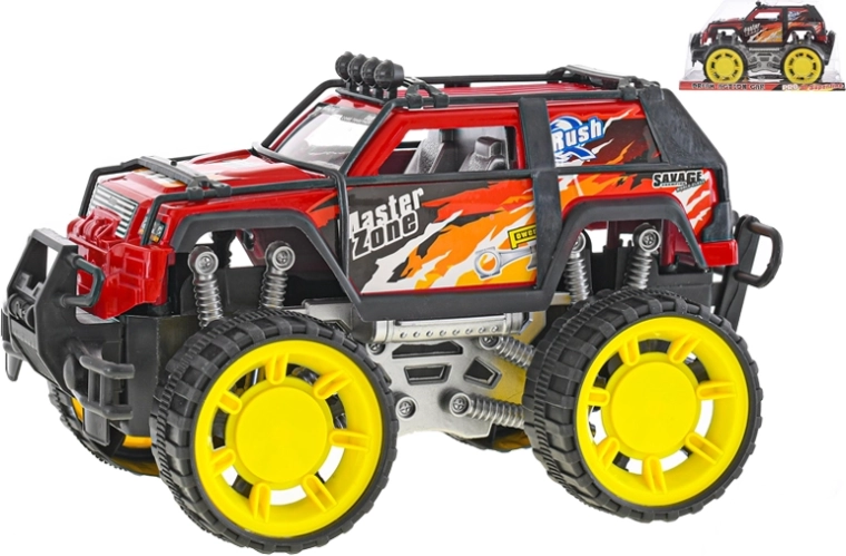 Voiture tout-terrain à inertie 26 cm – 4x4 rouge avec grandes roues