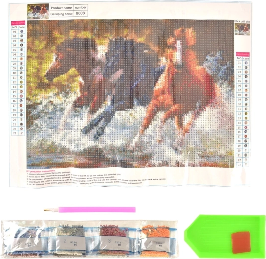 Kit créatif de diamond painting Cheval 30 × 40 cm
