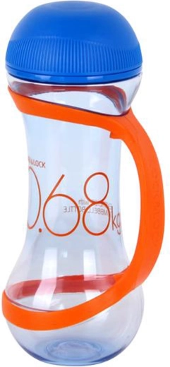Bouteille de sport en forme d’haltère 560 ml bleu