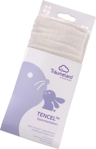 Träumeland drap-housse Tencel uni gris clair