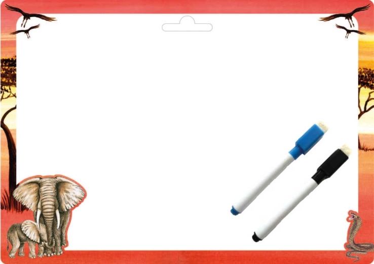 Tableau effaçable recto-verso Akim safari A4 avec 2 feutres