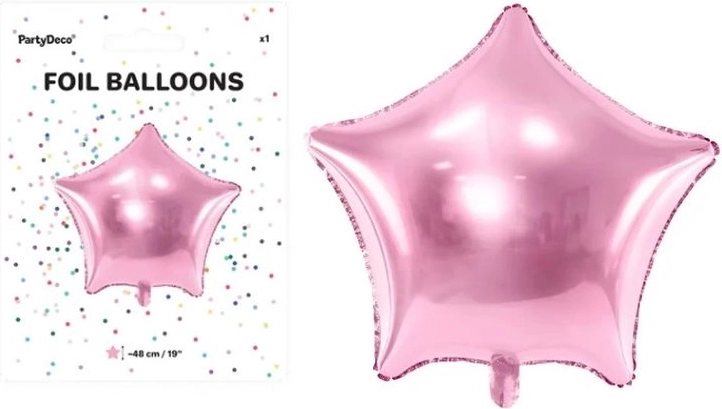 Ballon en aluminium étoile rose clair 48 cm