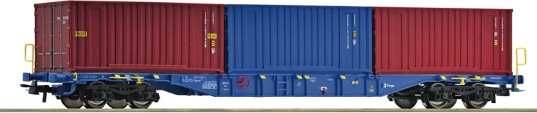 Wagon porte-conteneurs Roco Sgnss ČD Cargo avec trois conteneurs 20' (H0)