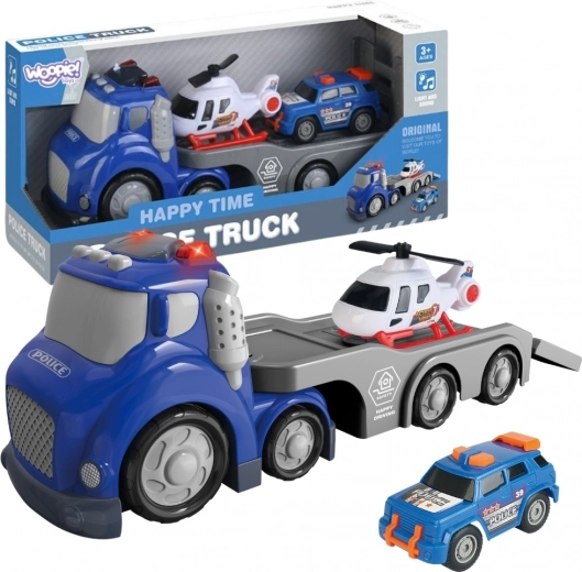Woopie Remorque de Police Bleue City Truck avec Effets Sonores et Lumineux