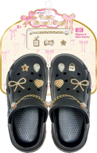 Sandales enfant DELUX noires avec accessoires, pointure 33–34 (220 mm)
