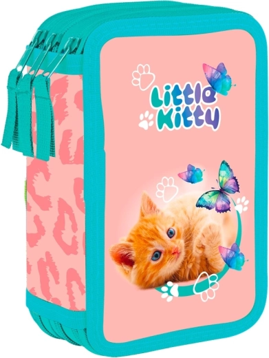 Trousse scolaire à trois étages Chat – vide