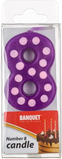 Bougie d’anniversaire chiffre 8 avec pique 5 × 3 cm