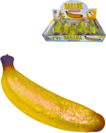 Banane antistress à presser pailletée, extensible - 1 pièce