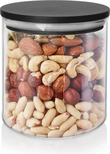 Bocal en verre pour denrées sèches avec couvercle et joint 450 ml