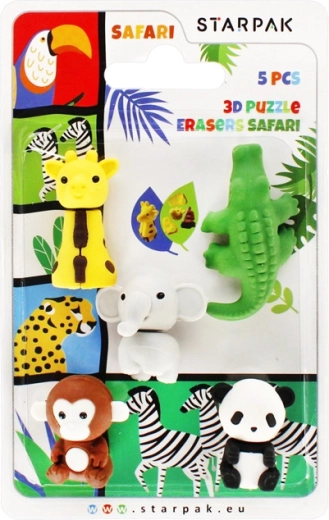 Ensemble de gommes safari (5 pcs)