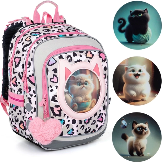 Sac à dos scolaire léger Topgal Endy avec chatons