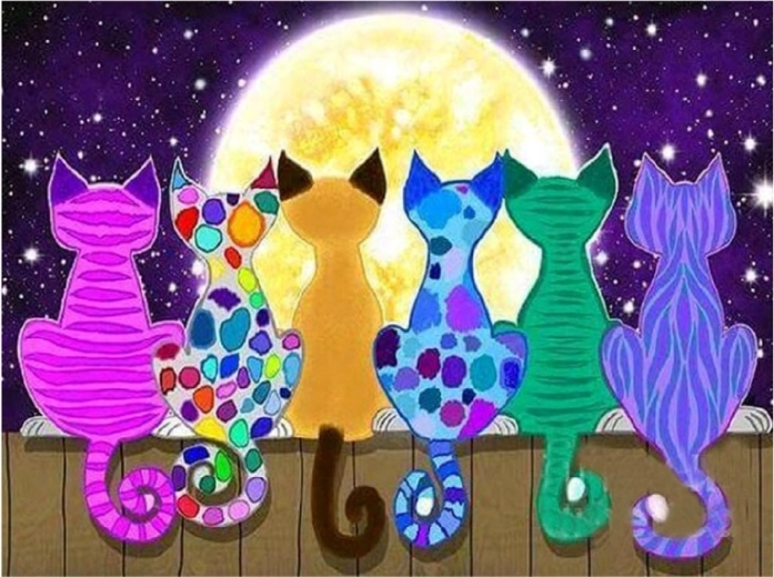 Peinture diamant chats 30 × 40 cm