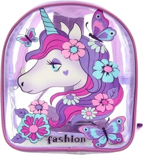 Sac à dos transparent avec licorne